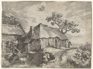 Çiftlik ve Ganymede soygunu ile manzara Kırsal Yüzler (dizi adı) by Boëtius Adamsz. Bolswert
