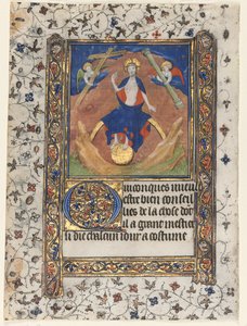 Saatler Kitabından Bir Yaprak: Yargıdaki Mesih, c. 1415. by Boucicaut Master