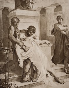 Demosthenes'in Ölümü, 1920'de yayınlanan HG Wells, Cilt I'in 'Tarihin Ana Hatları'ndan bir örnek by Bramtott