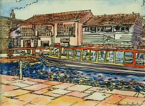 Kanal Müzesi, Camden Lock (kağıt üzerine sulu boya) by Brenda Brin Booker