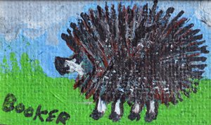 Kirpi (sunta üzerine akrilik) by Brenda Brin Booker