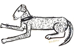 Hound Dog (brush & ink on paper)