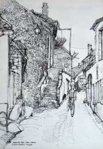 House with steps, Culen, France  by Brenda Brin Booker