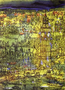 Westminster (kağıt üzerinde wc ve karışık ortam) by Brenda Brin Booker