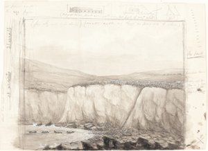 Bir Uçurumun Yanındaki Teknelerin Kroki by British 19th Century