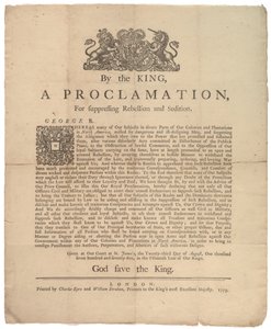 İsyanı Bastırma Bildirisi..., 23 Ağustos 1775 by British School