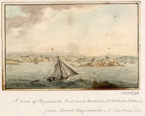 Bir dizi eskiz, Büyük Britanya, Kıta ve Amerika'dan görünümler 1772-1778 (suluboya) by British School