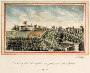 Bir dizi eskiz, Büyük Britanya, Kıta ve Amerika 1772-1778'den görünümler (suluboya) by British School