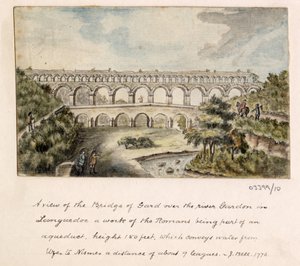 Bir dizi eskiz, Büyük Britanya, Kıta ve Amerika 1772-1778'deki görünümler (suluboya) by British School