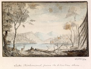 Bir dizi eskiz, Büyük Britanya, Kıta ve Amerika 1772-1778'deki görünümler (suluboya) by British School