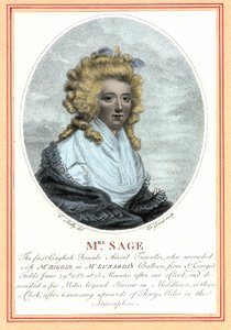 Laetitia Sage, ilk İngiliz kadın havacı, 18. yüzyılın sonlarında. by British School