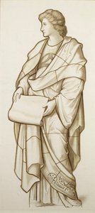 Edebiyat İlhamı – Vitray için Karikatür, 1890 dolayları (kağıt üzerine suluboya) by British School