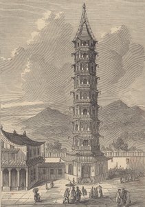 Nanjing Porselen Kulesi (gravür) by British School