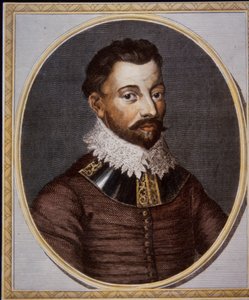 Sir Francis Drake, tüccar ve korsan (renkli gravür) by British School