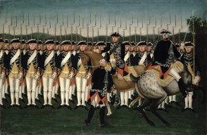 Hessen Muhafız Alayı ile Friedrich II (1712-86) by Brock