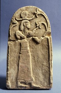 Hayat Ağacına tapan bir tanrıyı betimleyen stel, Kenan Dönemi (MÖ 1500-1200) (kireçtaşı)