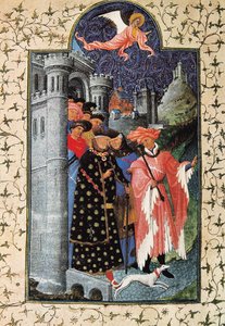 Duke Jean de Berry (1340-1416) ve mülk yöneticisi. Jean Limbourg'un (1370-1416) "The Tres Riches Heures du Duc de Berry" için minyatürü, yaklaşık 1440 Paris. BN by Brothers Limbourg
