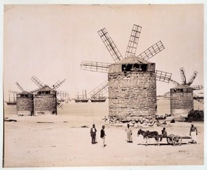 Moulins a Alexandria - Zangali kardeşler tarafından fotoğraf, 19. yüzyılın sonlarında by Brothers Zangaki