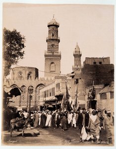 Kahire sokaklarında parti - Zengali kardeşlerin fotoğrafı, 19. yüzyıl sonu by Brothers Zangaki