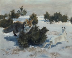Tilki ve tavşan by Bruno Andreas Liljefors