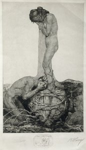ದುಃಖ, 1916 (ಕಾಗದದ ಮೇಲೆ ರೀಮಾರ್ಕ್ ಪ್ರೂಫ್ ಎಚ್ಚಣೆ) turk by Bruno Heroux