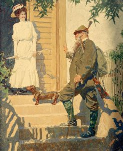Bavyera Prensi Regent Luitpold genç bir bayanla by Brynolf Wennerberg