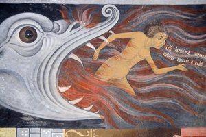 Bulgaristan, Rila Manastırı, Meryem Ana#39;nın Doğuşu kilisesindeki fresk