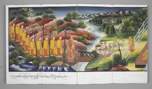 Veya. 13534, f.23 Nehri geçen rahipler, Buda