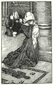 Charles Reade (lito) tarafından Manastır ve Ocak için İllüstrasyon by Byam (after) Shaw