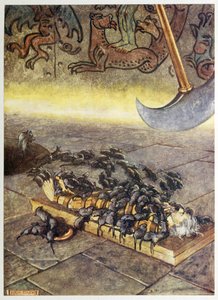 Selected Tales of Mystery, pub'dan "Sürekli biriken yığınlar halinde üzerime hücum ettiler." 1909 (renkli taş) by Byam Shaw