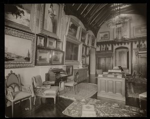 Helen Gould malikanesinin sanat galerisi (geç Jay Gould konutu) Tarrytown, New York, 1893-94 (gümüş jelatin baskı) by Byron Company