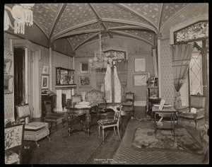 Helen Gould malikanesinin (geç Jay Gould konutu) Tarrytown, New York'taki misafir odası, 1893-94 (gümüş jelatin baskı) by Byron Company