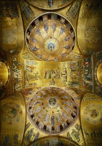 Bizans mimarisi: Altın zemin üzerine mozaikli kubbelerin görünümü (Romanesk ve Bizans tarzı), Pentekote (1250-1300) ve Yükseliş