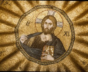 Pantokrator İsa (ya da ihtişamlı Mesih) (Mozaik by Byzantine