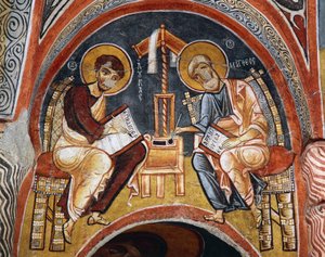 İncil yazarları Mark ve John, Karanlık Kilise (Karanlık Kilise) (12.-13. yüzyıl), Göreme (Unesco Dünya Mirası Listesi) by Byzantine