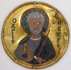 İkon Çerçevesinden Aziz Petrus Madalyon, c.1100 (altın, gümüş ve emaye işi) by Byzantine