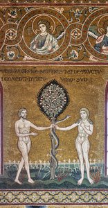 Orijinal günah, Bizans mozaiği, Eski Ahit döngüsü-Dünya Cenneti, XII-XIII sn (mozaik) by Byzantine