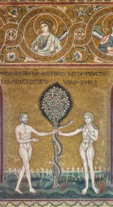 Orijinal günah, Bizans mozaiği, Eski Ahit döngüsü-Dünya Cenneti, XII-XIII sn (mozaik) by Byzantine