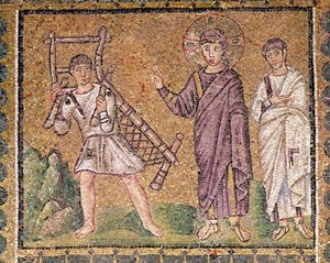 The Healing of the Paralytic of Capernaum, Scenes from the Life of Christ (mosaic) by Byzantine School