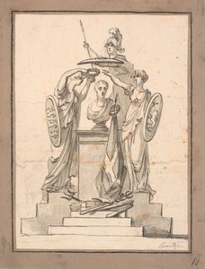 Bir büst (Fr. VI?) Armalı üç kadın tarafından sınırlanmıştır by C.A. Lorentzen