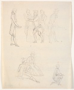 Üç figür çizimi. Tiyatro sahneleri? by C.A. Lorentzen