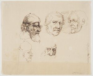 beş erkek kafa by C.F. von Rumohr