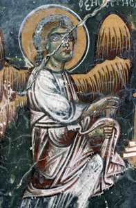 Angel, Agios Georgios kilisesinin boyalı tonozunun detayı, Mourne, Girit, Yunanistan (fotoğraf) by J.B. and Brown J. Rowbotham