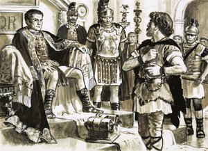 Caractacus İmparator Claudius ile yüzleşir