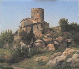 Roma dışında Tor di Quinto yakınlarında bir bina by Christoffer Wilhelm Eckersberg
