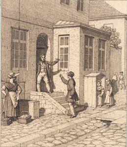 Bir sokak sahnesi. "Doğrusal Perspektif" için İllüstrasyon, Plaka VII by Christoffer Wilhelm Eckersberg