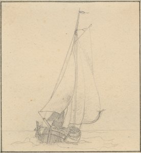 Önden görülen yelken altında bir av. by Christoffer Wilhelm Eckersberg