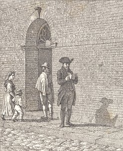 Bir kilise kapısının önünde by Christoffer Wilhelm Eckersberg
