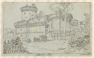 Kastellet ve Ostia. by Christoffer Wilhelm Eckersberg