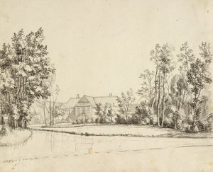 Bahçeden görülen Sanderumgaard by Christoffer Wilhelm Eckersberg